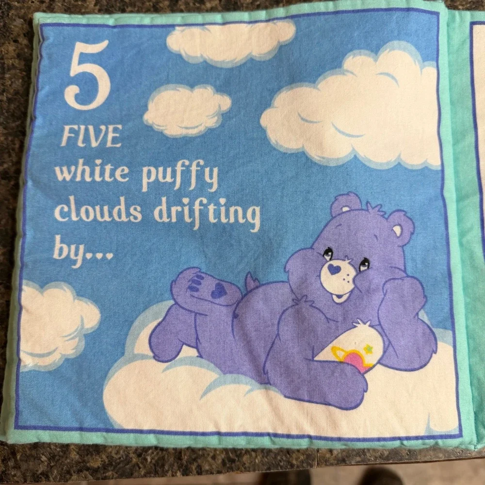 Vintage Care Bears Counting Soft Cloth Book Fabric Toddler Toy Learning 1-10